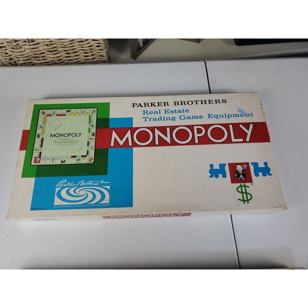 Vintage Monopoly Board Game Complete In Box Parker Brothers 1961